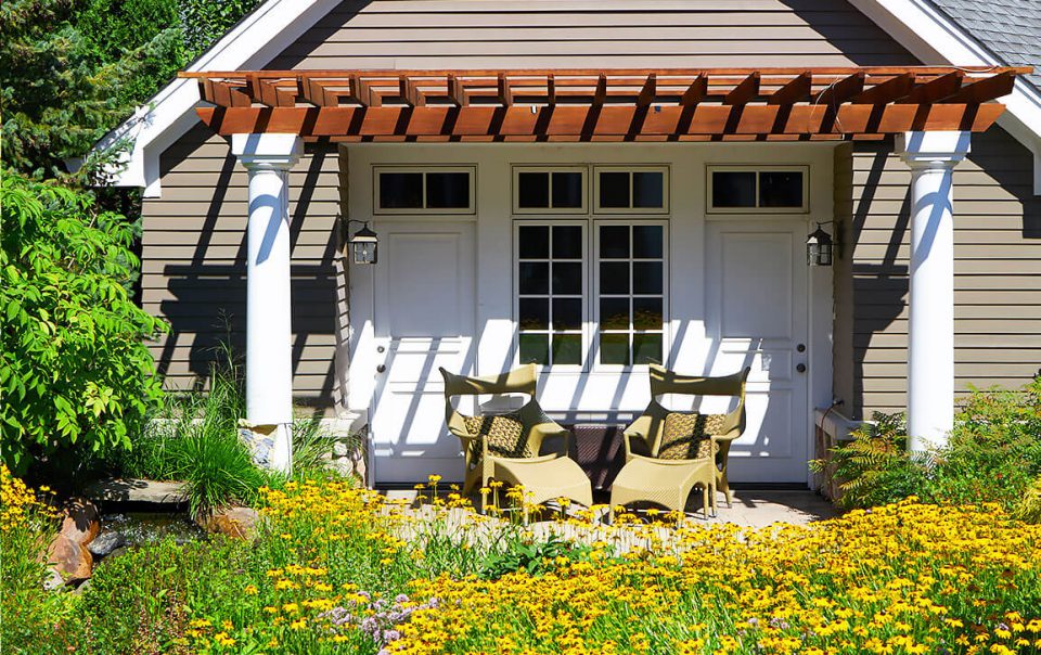 Glamorous shed in backyard